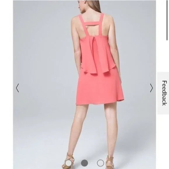 NWOT White House Black Market Popover Shift Dress - Tea Rose - Picture 2 of 4